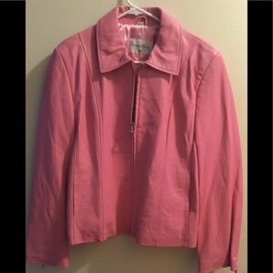 BEAUTIFUL PAMELA MCCOY PINK LEATHER JACKET LARGE